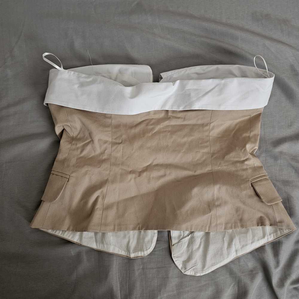 Zara Gabardine Strapless Top - Picture 2 of 4